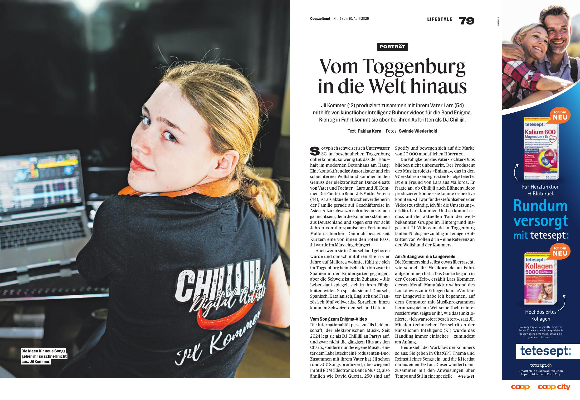 Coopzeitung portrait Vom Toggenburg in die Welt hinaus page one
